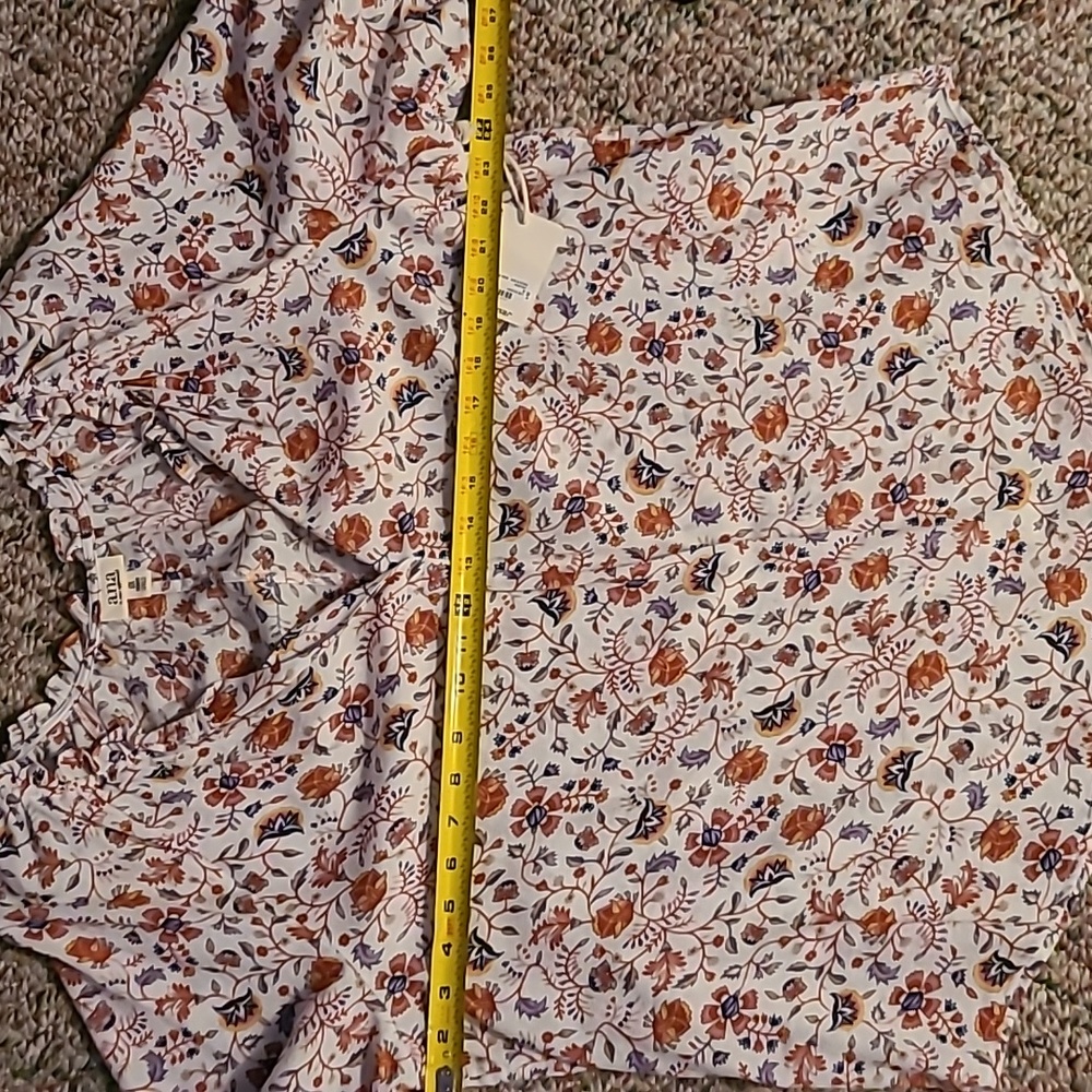 A.N.A. WOMEN'S RED & WHITE FLORAL PLUS SIZE PEASANT TOP SIZE 0X WOMAN - Picture 11 of 16